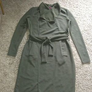 Forest Green tie wasted mid thigh jacket